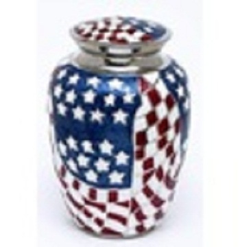 american flag design brass adult cremation urn funeral supplies