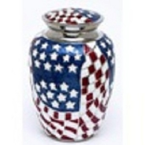 american flag design brass adult cremation urn funeral supplies