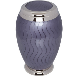 funeral supplies metal purple cremation adult swirl urn