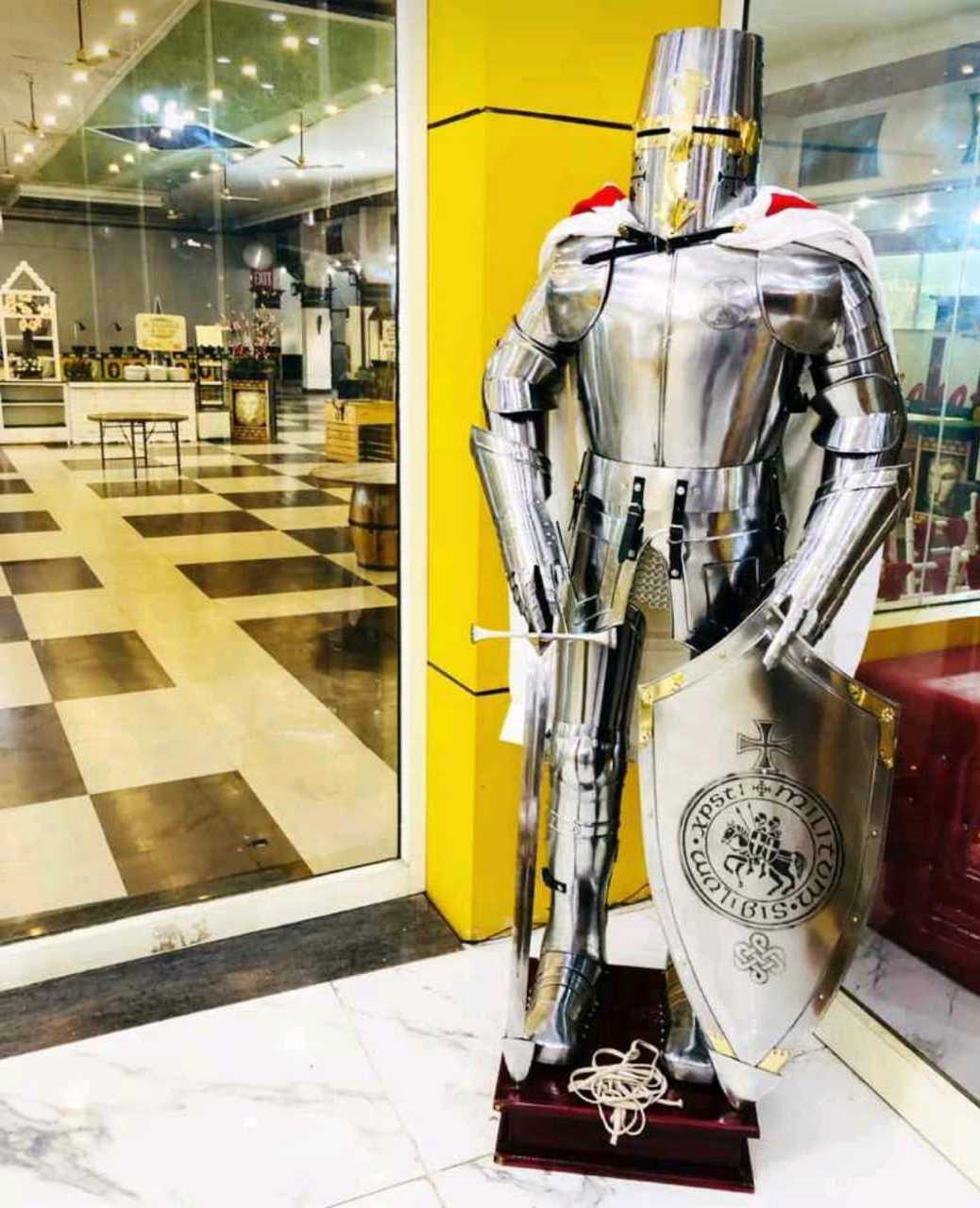 Armour Suit with sword and shield for decoration and used in movies plays theater in home decoration