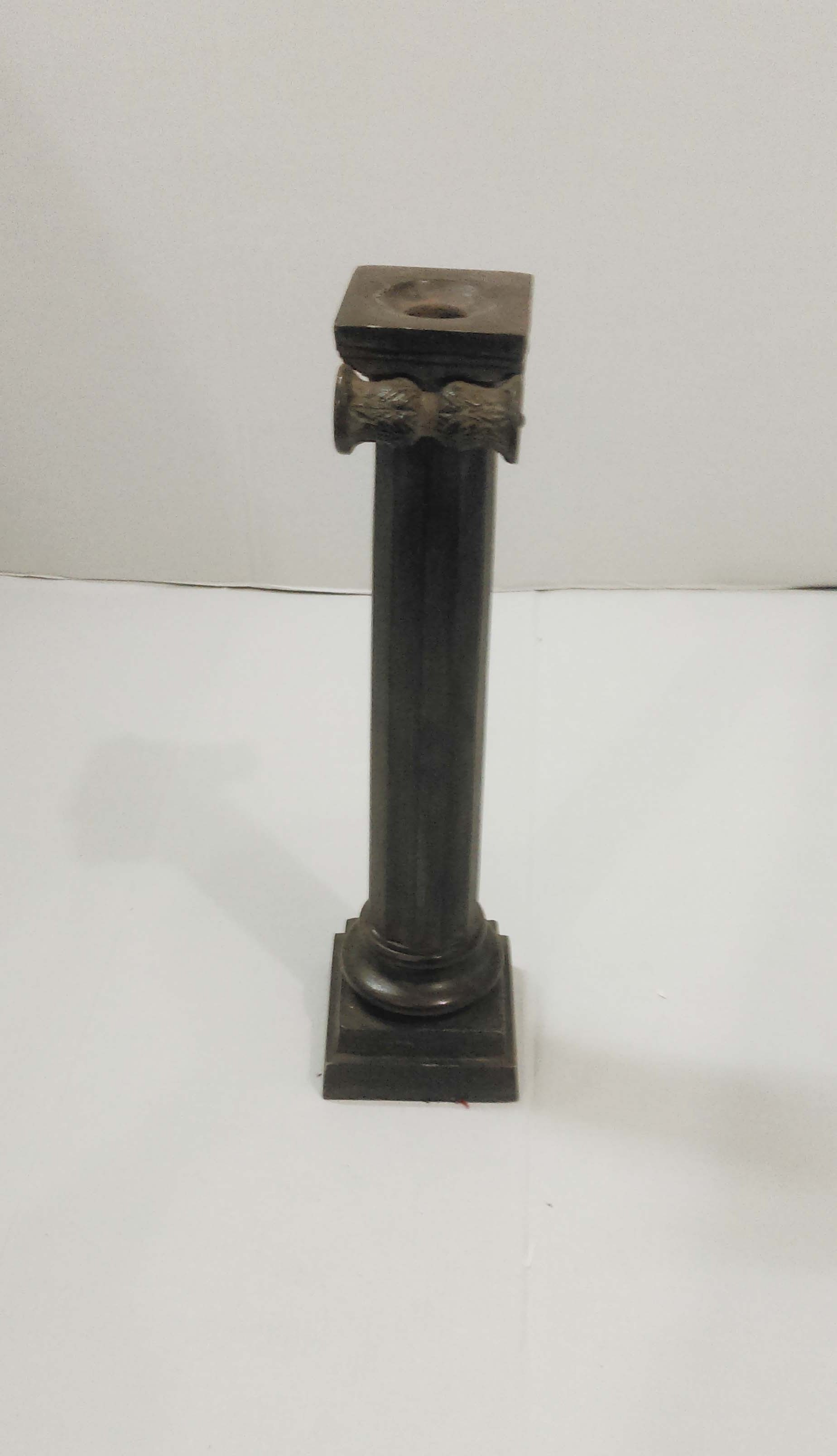 tall silver embossed candle pillar holder for decoration