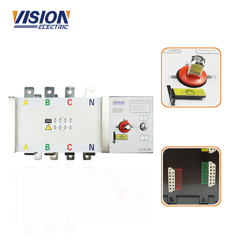 VISION ATS 1000A Dual Power 3 Phase Auto Changeover Switch 630A 800A 1000A 1250A 1600A 2000A 2500A 3200A 3P 4P For Generator