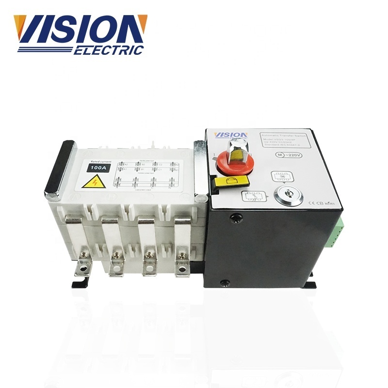 VISION ATS 100A Auto switches Dual Power Automatic Transfer Switch Generator ATS 3P 4P 3 4 poles