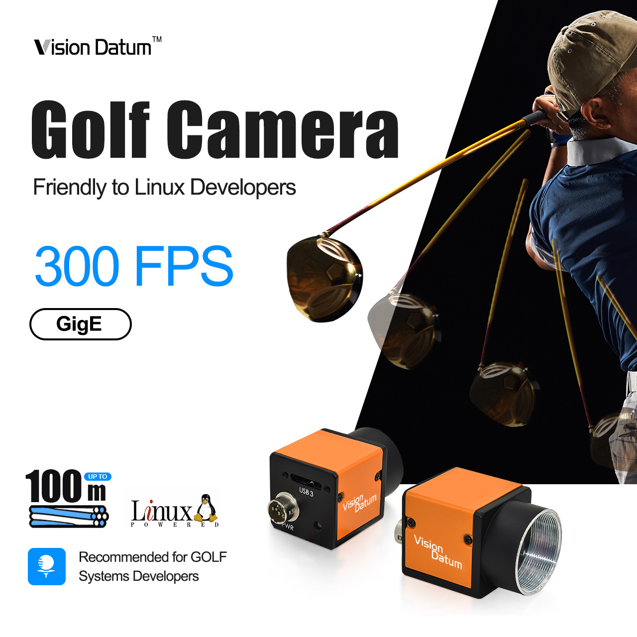 High Speed 0.4MP 300fps Global shutter hikrobot Golf Camera For Golf swing analysis System trajectory analysis in ball sports