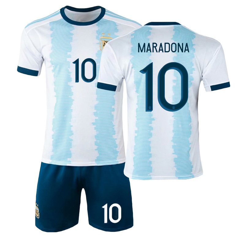 custom Argentina soccer jersey Maradona jersey uniforms set kits football jersey