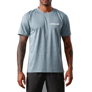 t shirt custom logo fitted fitness quick dry 95 polyester 5 spandex t shirts wholesale men sport gym t-shirt