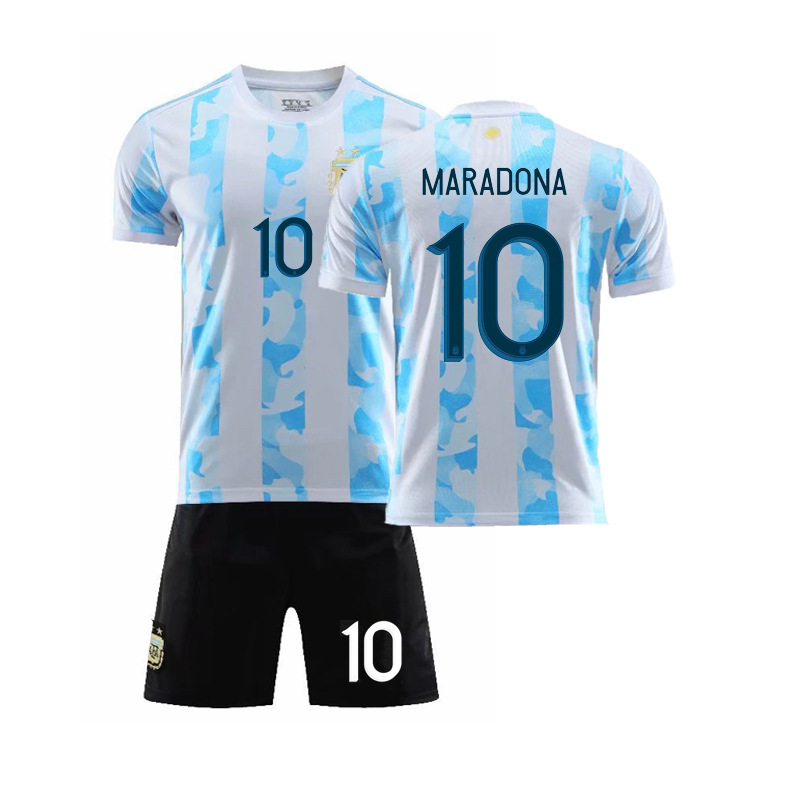 custom Argentina soccer jersey Maradona jersey uniforms set kits football jersey