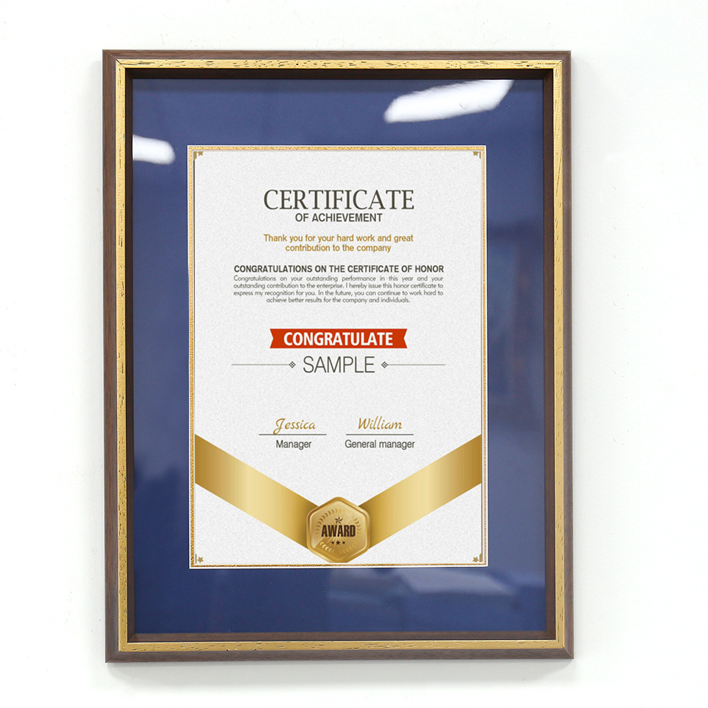 Custom Wooden Photo Frames A4 Solid Wood Graduation Certificate Frame