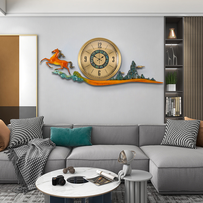 Living Room Decoration 3D Custom Brass Art Clocks Metal Wall Art Modern Handmade Wall Clock Home Decor