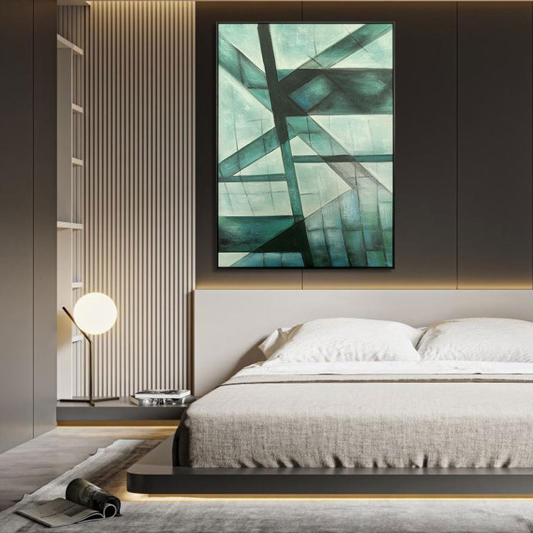 Home Decor Abstract Geometric Hand Oil Painting 3D Texture Artwork Hand Painted Canvas Wall Poster