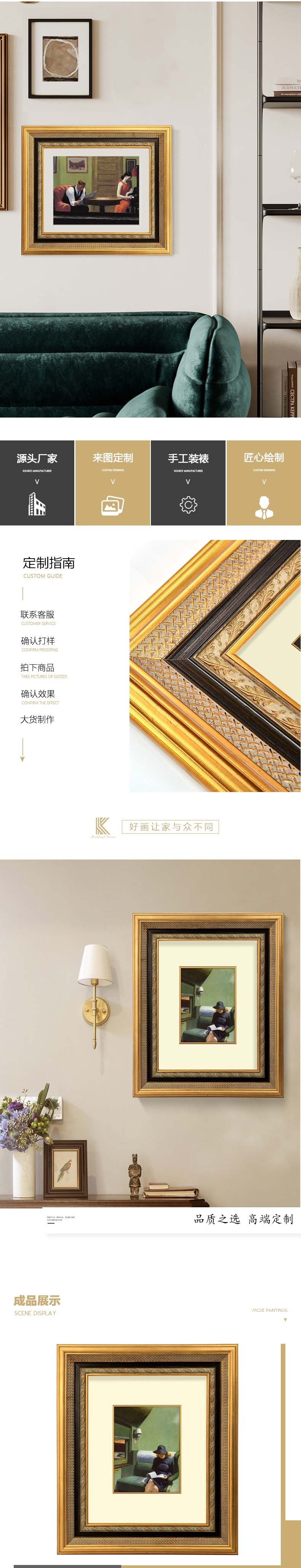 Custom Luxury Wooden Oil Painting Frames Moulding Antique Wholesale Wood Frame