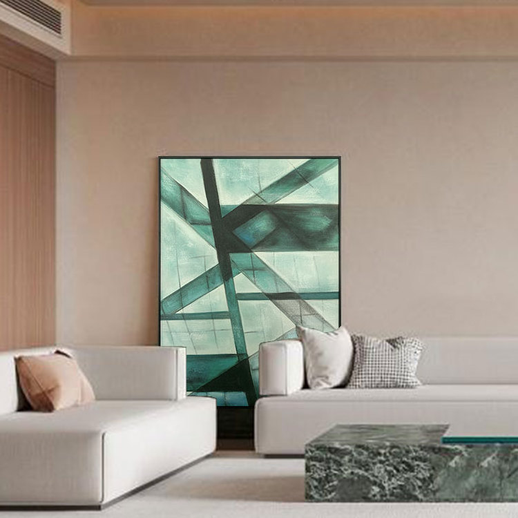 Home Decor Abstract Geometric Hand Oil Painting 3D Texture Artwork Hand Painted Canvas Wall Poster