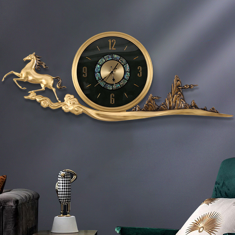 Living Room Decoration 3D Custom Brass Art Clocks Metal Wall Art Modern Handmade Wall Clock Home Decor