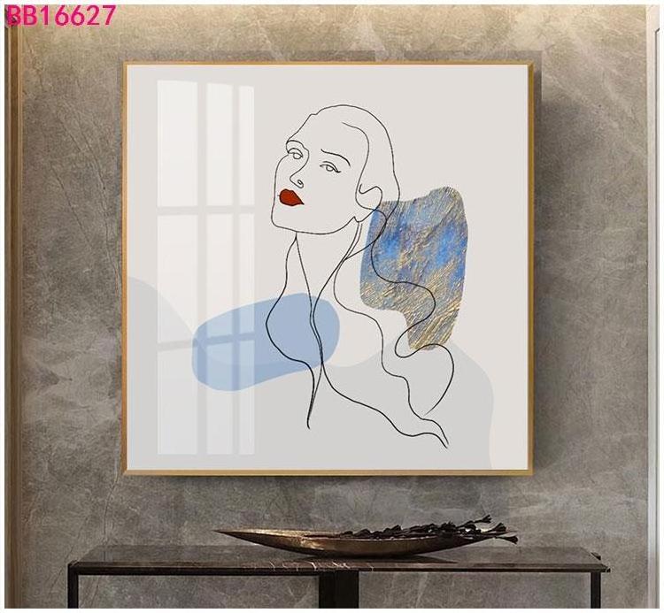 Decorative Nordic Style Woman Portrait Wall Painting Crystal Porcelain Figure & Portrait Paintings