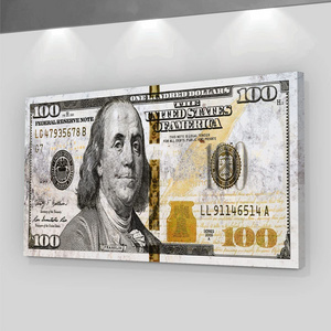 Home Decoration 100 Dollar Bill Print Poster Motivation Painting Canvas Franklin Wall Art Money