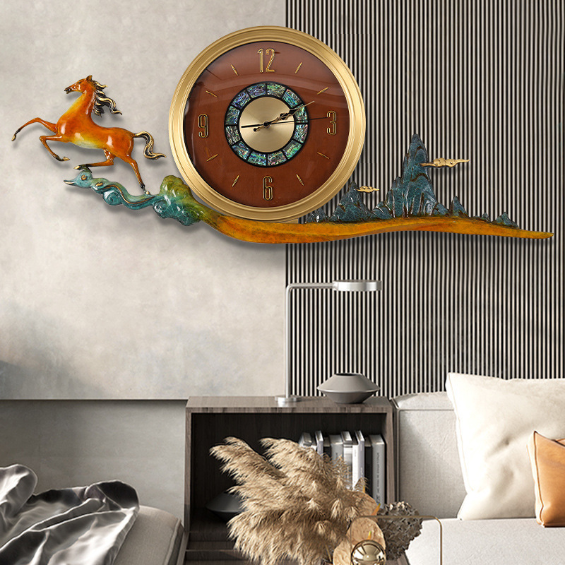 Living Room Decoration 3D Custom Brass Art Clocks Metal Wall Art Modern Handmade Wall Clock Home Decor