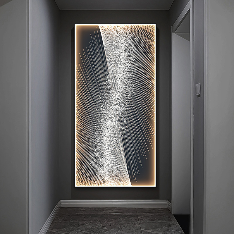 Morden Home Decoration Canvas Light Painting Abstract Illuminated Decor Poster Artwork Led Wall Picture