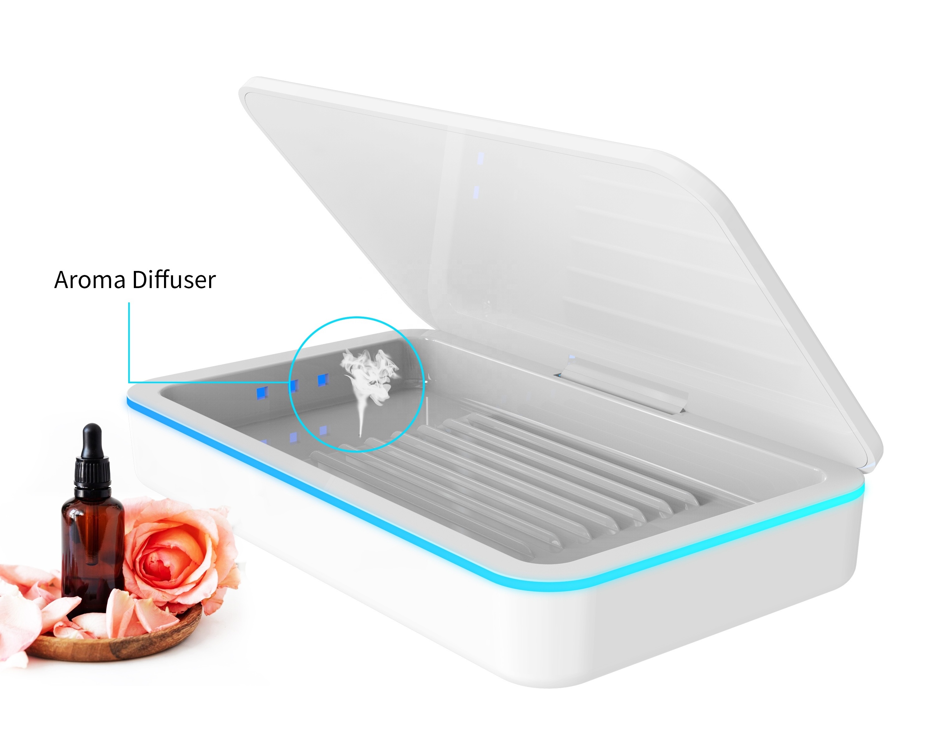 V-mounts Multifunction Portable Mobile Phone Disinfection Box UV Light Sterilizer Box with Wireless Charging