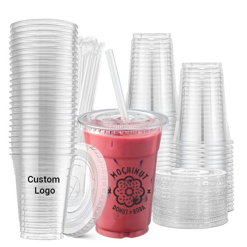 Disposable Coffee Cups with Lids Plastic Yogurt Cups with Logo