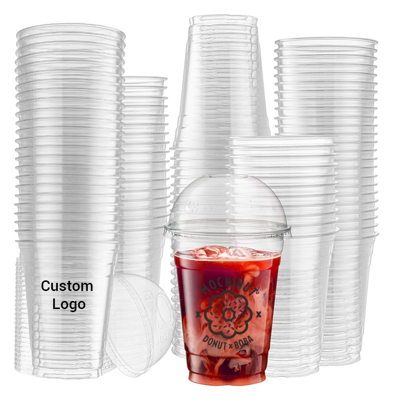 Disposable Coffee Cups with Lids Plastic Yogurt Cups with Logo