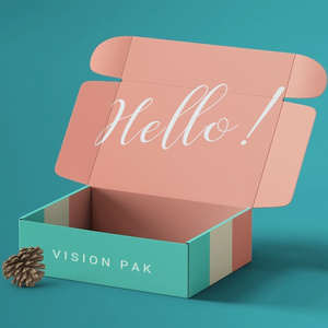 Packages Shipping Pink Custom Logo Package Box Packaging Brand Boxes Folding Kraft Mailer Mailing Box