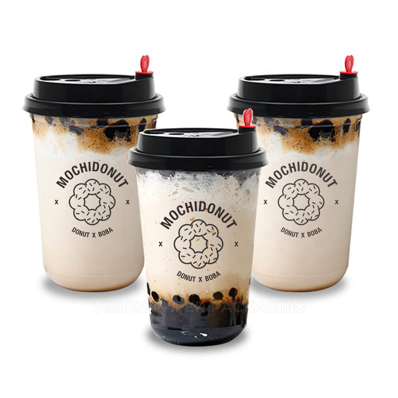 Disposable Coffee Cups with Lids Plastic Yogurt Cups with Logo