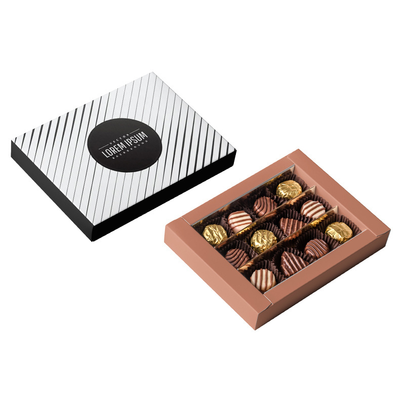 Custom Luxury Chocolate Packaging Gift Box Pastry Boxes With Window Biodegradable Food Container Boxes