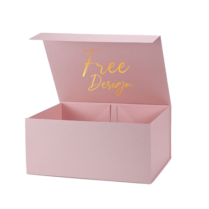 Luxury Paper Box Custom Luxury Matt Pink Package Folding Paper Boxes Magnetic Foldable Gift Box