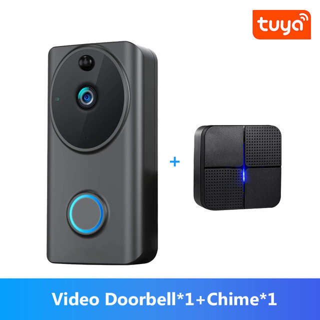 1080P Video Doorbell Tuya App Phone Call Audio Intercom Wireless Door Bell Camera Wifi Smart Home Home Decoration ABS Automatic