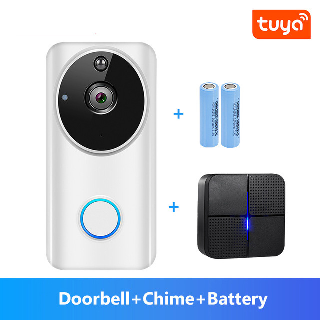 1080P Video Doorbell Tuya App Phone Call Audio Intercom Wireless Door Bell Camera Wifi Smart Home Home Decoration ABS Automatic