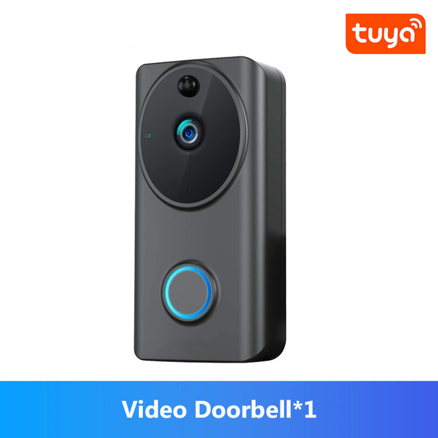 1080P Video Doorbell Tuya App Phone Call Audio Intercom Wireless Door Bell Camera Wifi Smart Home Home Decoration ABS Automatic