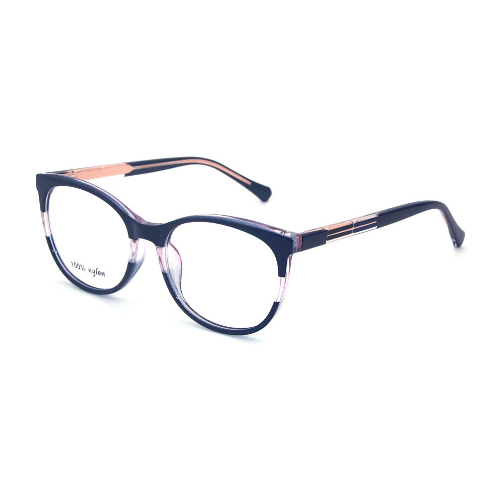 Factory wholesale TR90 women's anti blue light circular optical glasses  metal spring hinges and computer eyeglass frames