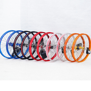 Good quality Front and Rear BMX Bicycle Wheels Alloy Rims with flip-flop hubs and stainless steel spokes