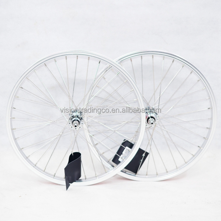 Good quality Front and Rear BMX Bicycle Wheels Alloy Rims with flip-flop hubs and stainless steel spokes