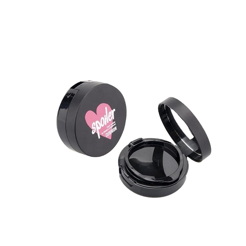 Hot Sell Round Compact Case Black Small Air Cushion Powder Package Case for Cosmetics 75mm Diameter Portable Mini Powder Box