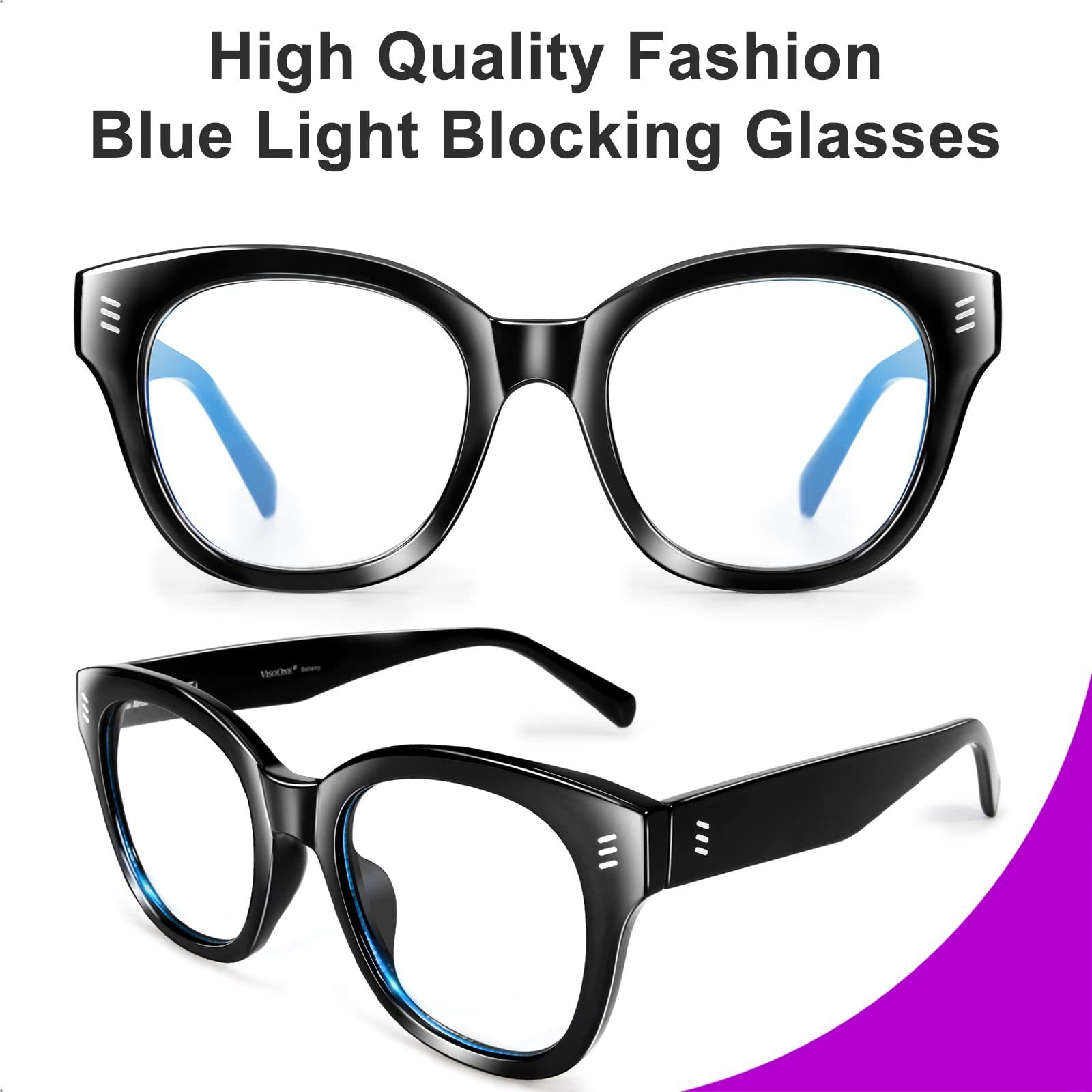 VISOONE Blue Light Blocking Glasses with Anti Computer Glare for Gaming Reading Women and Men Multicolor Bellamy