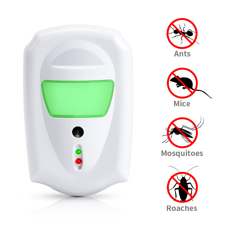 Best Selling Ultrasound Pest Control Ultrasonic Electronic Indoor Insect Mice  and rats Pest Repeller Powerfull Plug in with LED