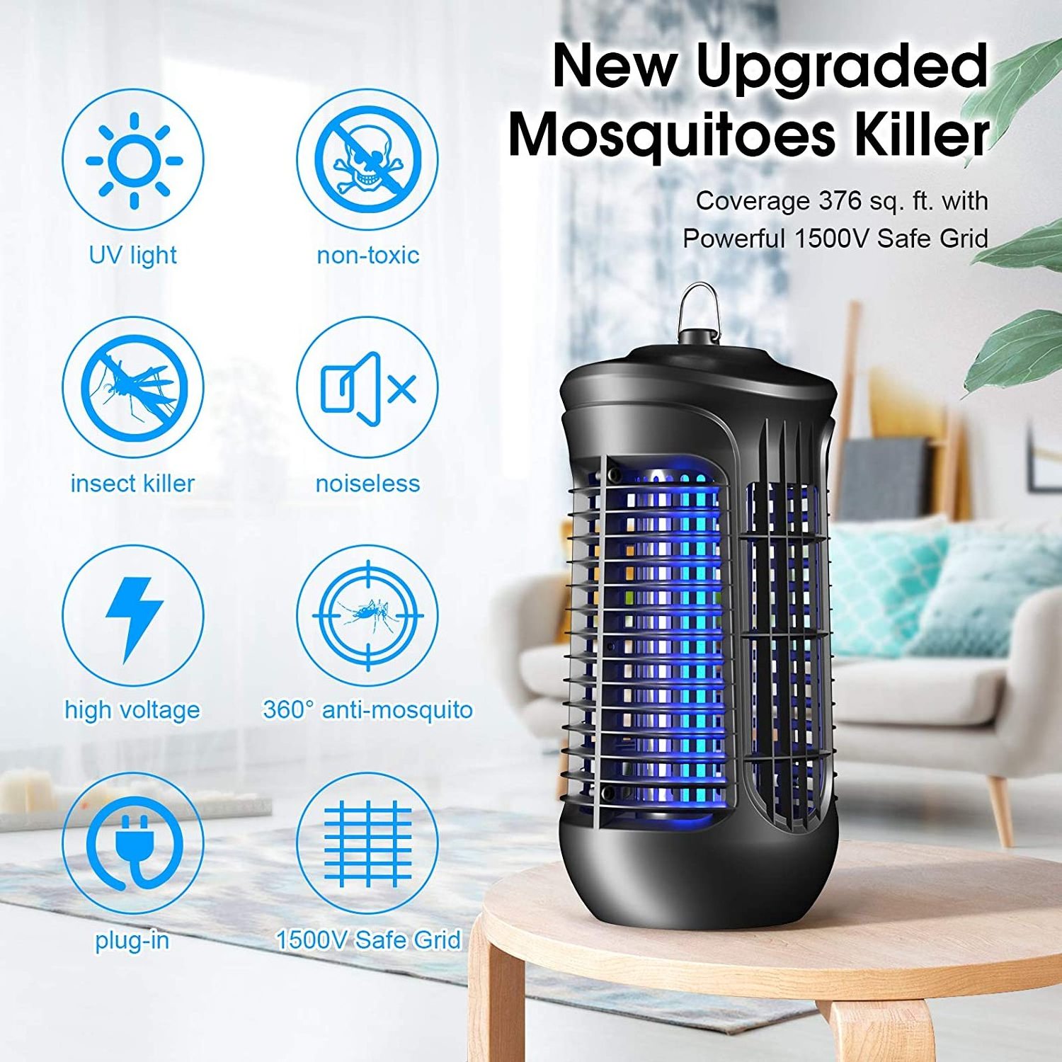 Mosquito Zapper/Electric  Indoor Bug Zapper Bug Fly Gnat Moths Wasp Hornet Killer Bulb Lamp Trap