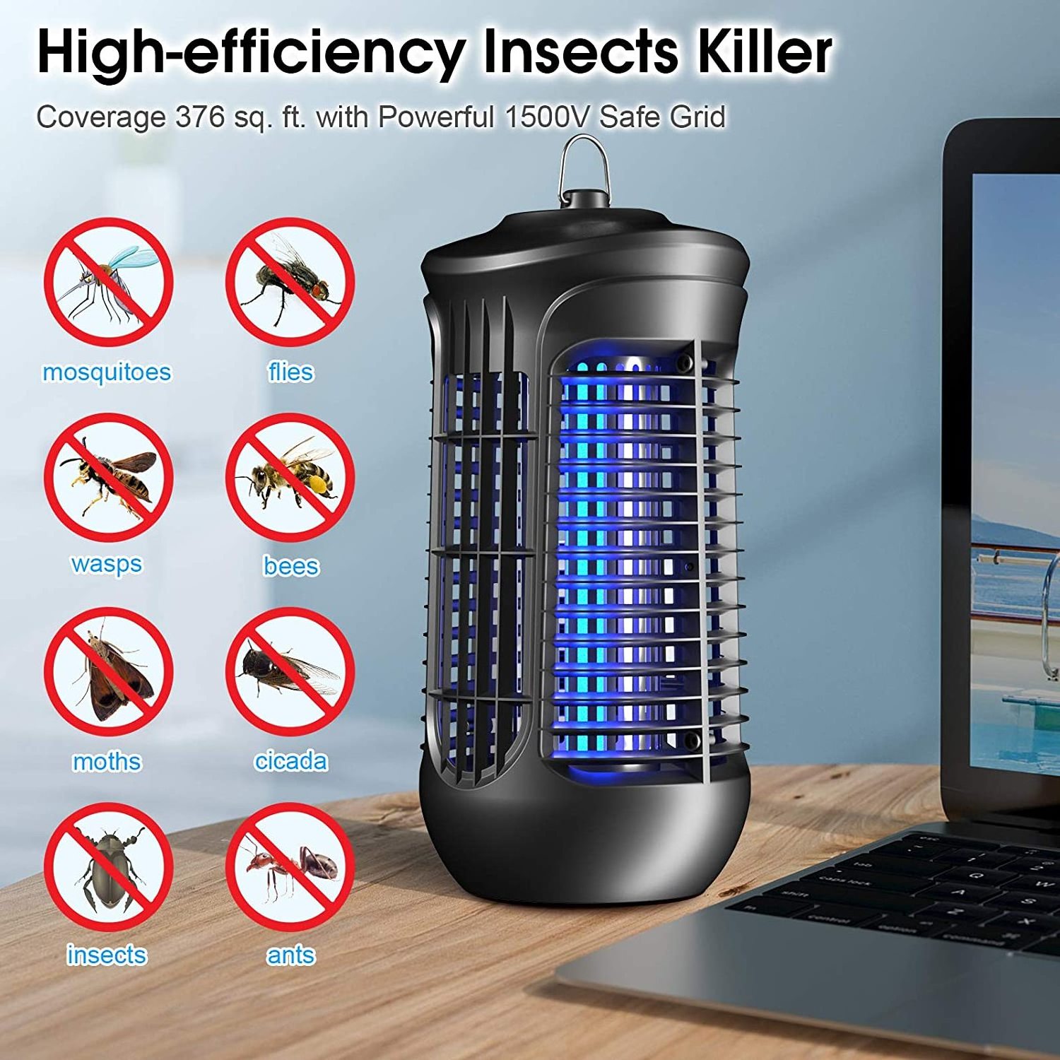 Mosquito Zapper/Electric  Indoor Bug Zapper Bug Fly Gnat Moths Wasp Hornet Killer Bulb Lamp Trap