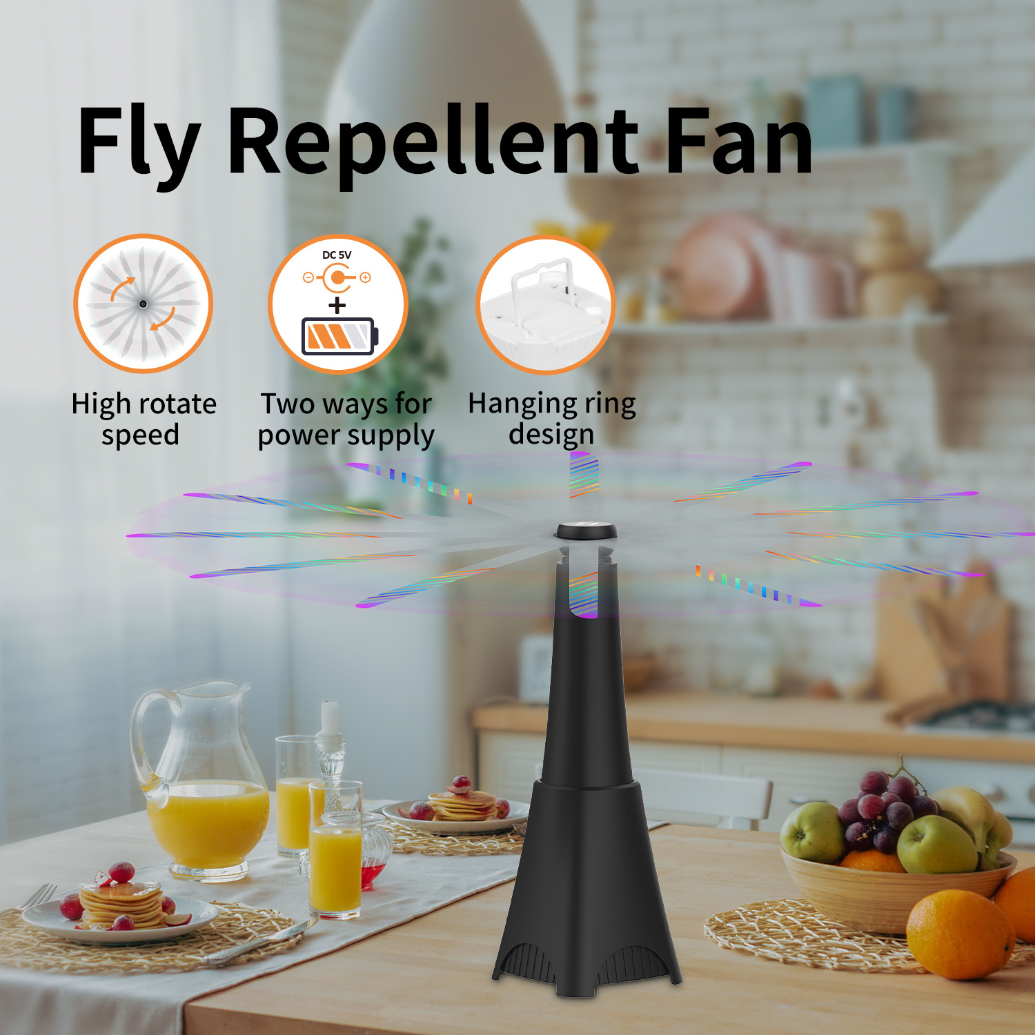 Portable Mosquito Repellent Stand Fan Electrical Fly Repellent Fan Usb Charge fly catcher Fan For Fruit Fry