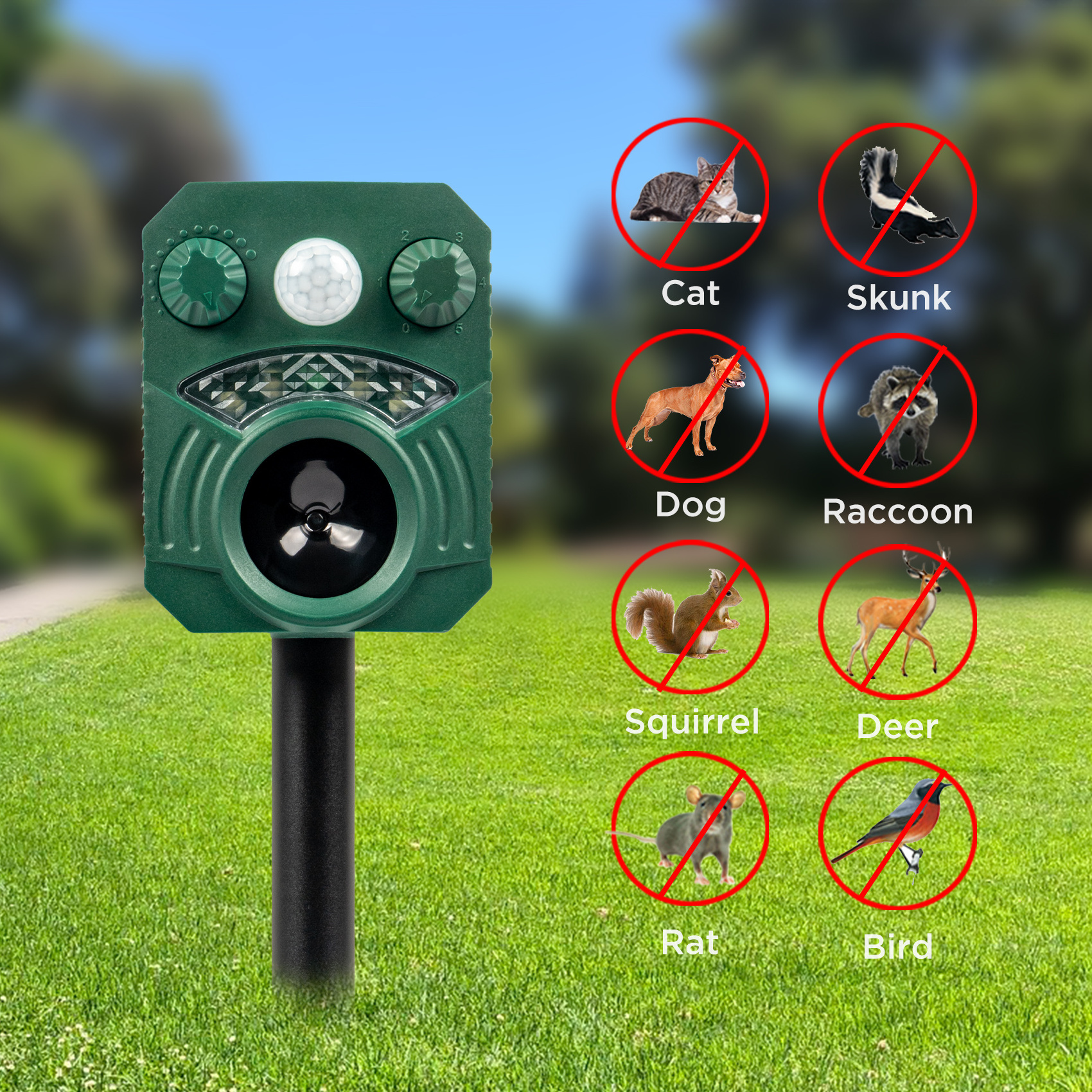 Ultrasonic Animal Repeller Solar Powered repellent Bird Monkey Dog Cat Wild Pig Animal Repellents Deterrent