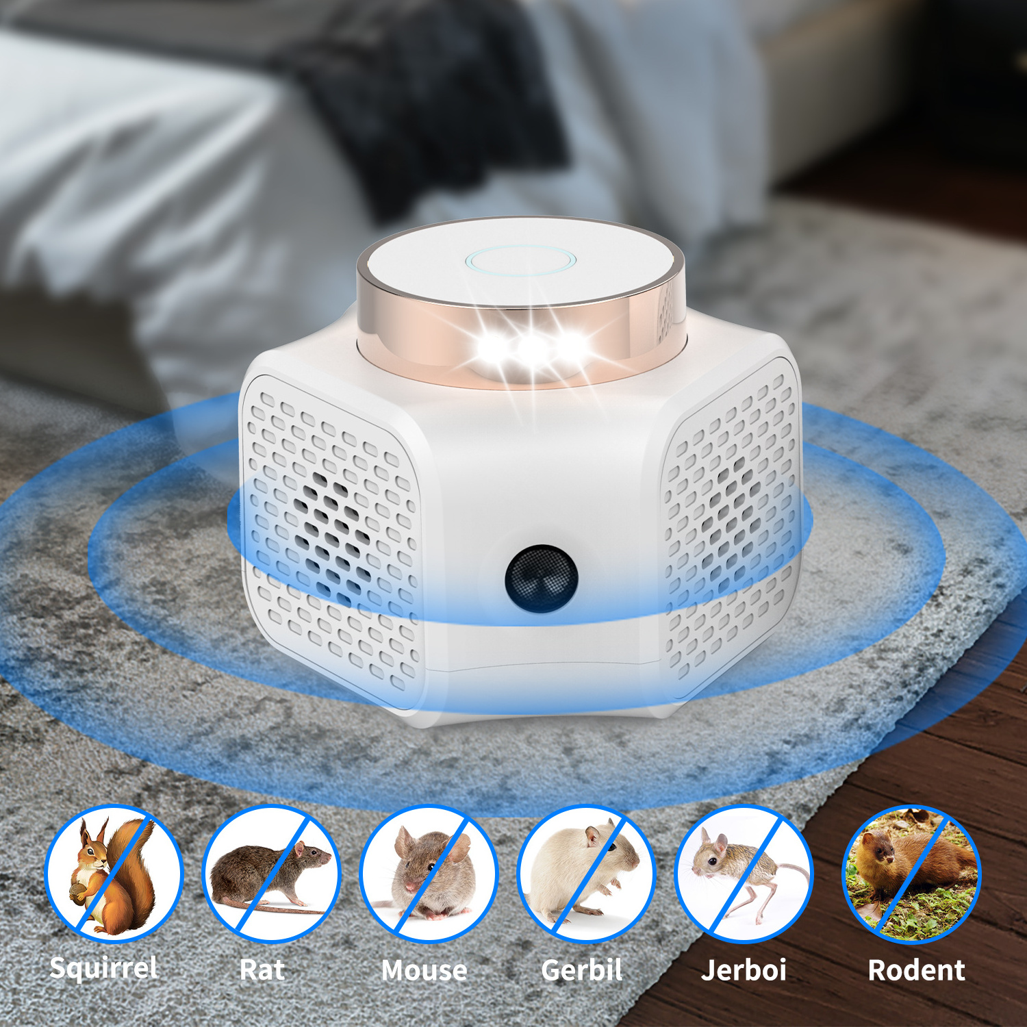 X-Pest UR02 Indoor Smart Ultrasonic Mouse Repeller Insect Mice Rat Squirrel Rodent Repellent Deterrent,Electronic Pest Control