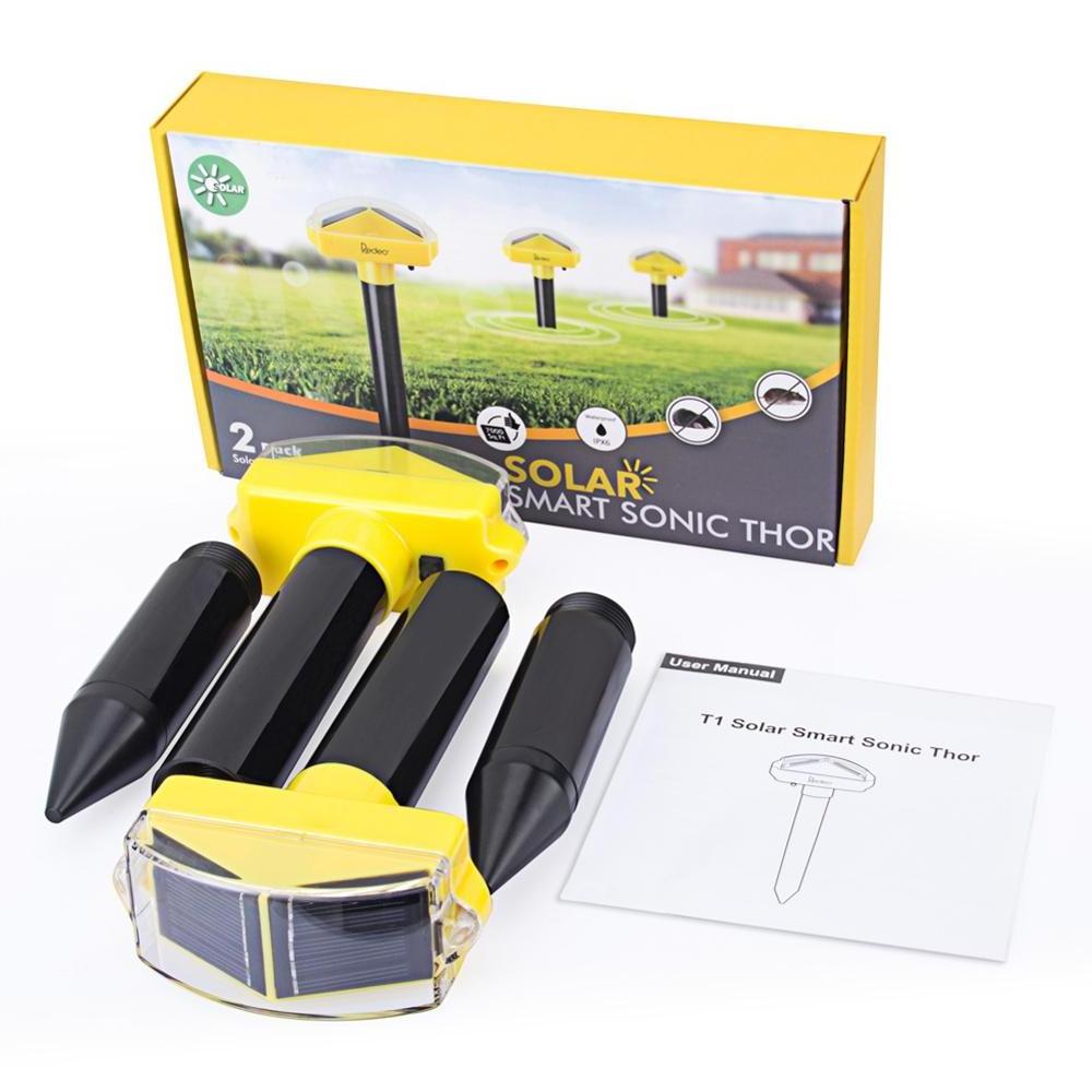 EPA approved 3rd Generation T1 Solar Mole Repellent Sonic Spike Gopher Mouse Repeller Vole Chaser Pest Deterrent IP67 Waterproof