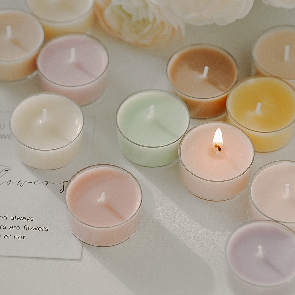 scented aromatic and decorative candle soy wax round tealight Aromatherapy candle ornaments Candle Sets Wedding Home Decoration