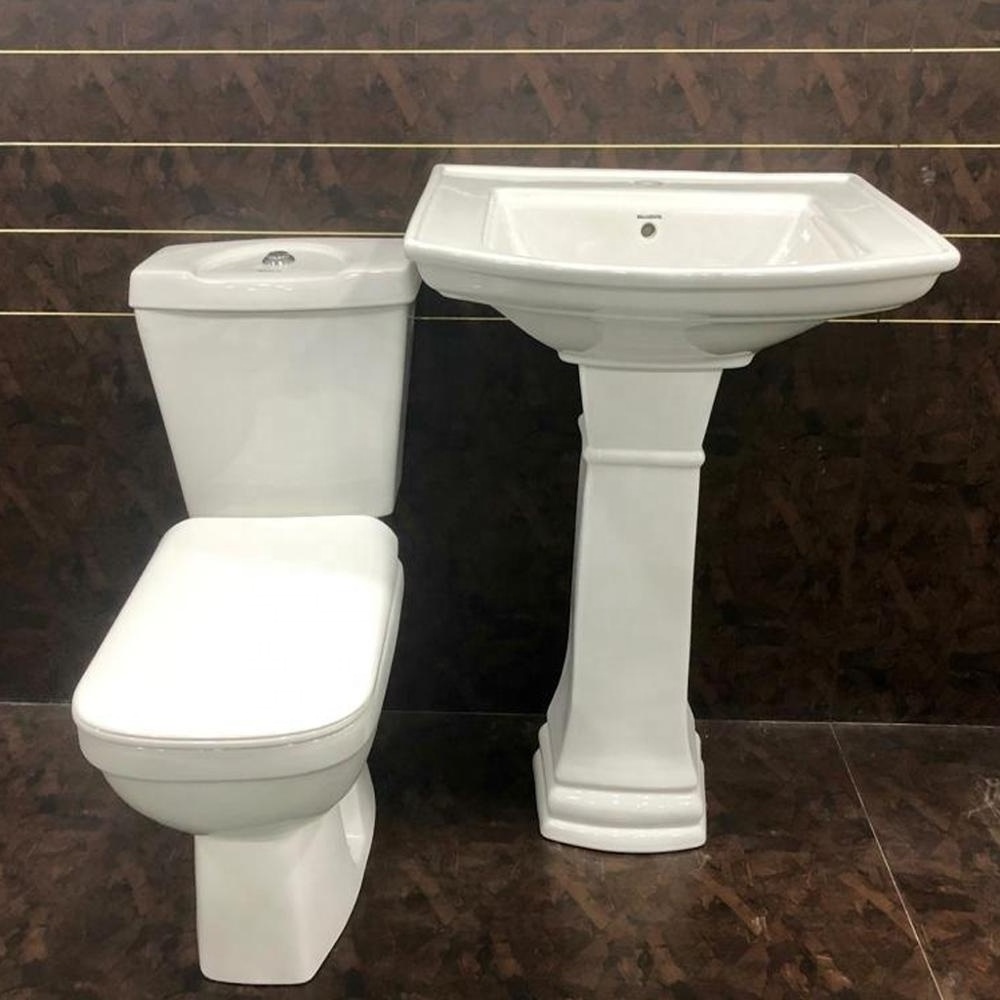 wash basin pedestal & Wash Down Two Piece Square Shape Toilet India Make Water Closet Blue/Pink Color WC Toilets Bowl for Africa