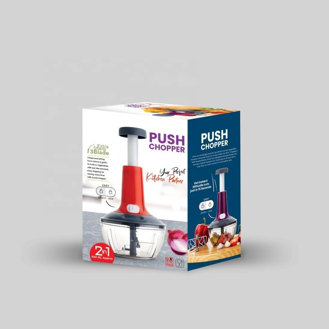 Indian Quality Products Manual Food Push Chopper New Arrival Veggie Vegetable Slicer Cutter And Push Hand Onion Chopper