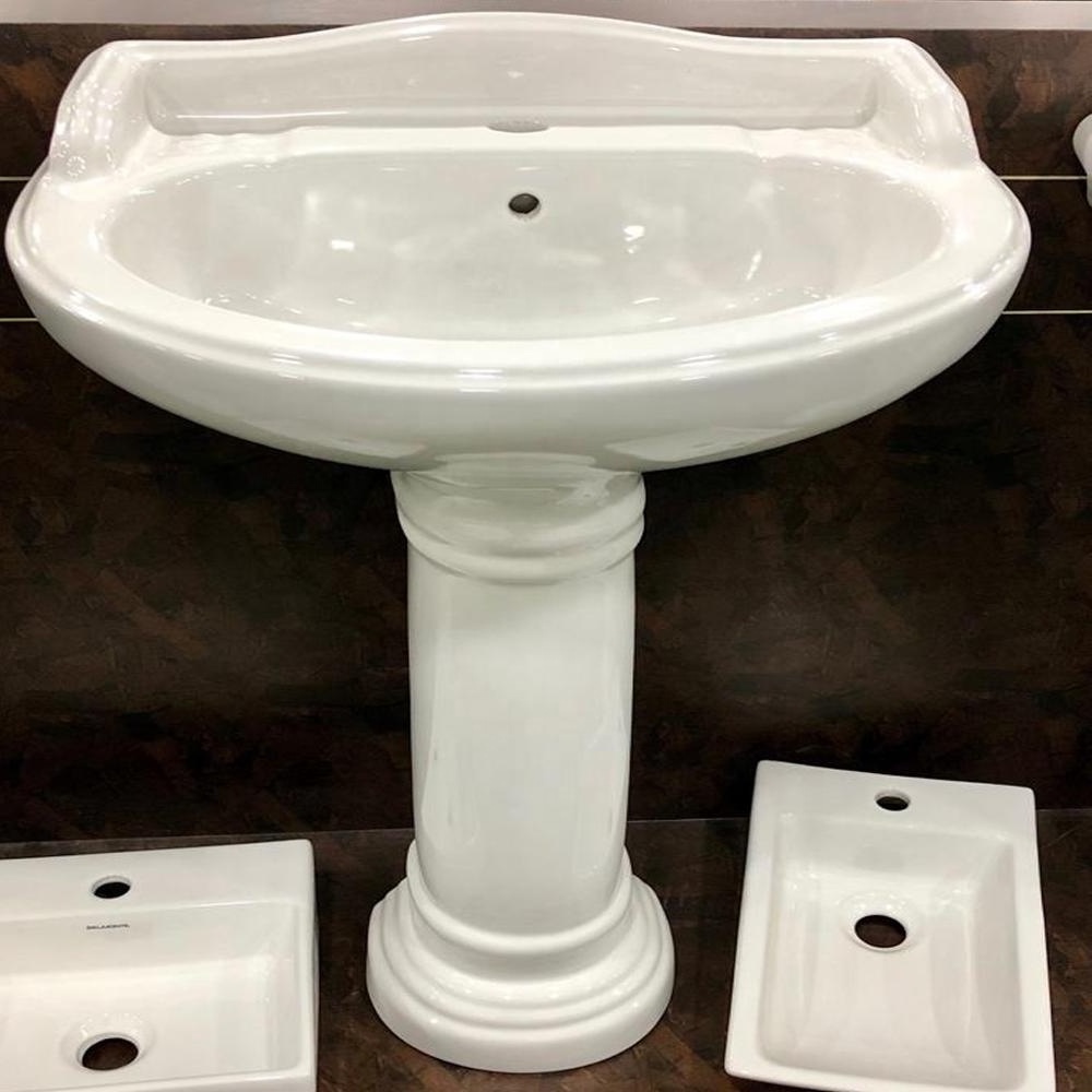 Wash Basin Pedestal Ceramic Bathroom Products Standard Export Quality Stain Resistance Rustic Hand Wash Basin Sanitary Ware Sink