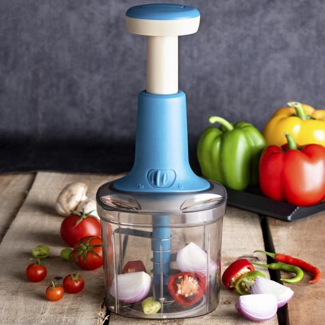 Kitchen Accessories Stainless Steel Blade Multifunctional Handheld Food Chopper Meat Vegetable Onion Press Hand Push Chopper