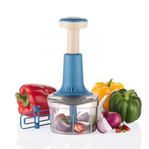 Kitchen Accessories Stainless Steel Blade Multifunctional Handheld Food Chopper Meat Vegetable Onion Press Hand Push Chopper