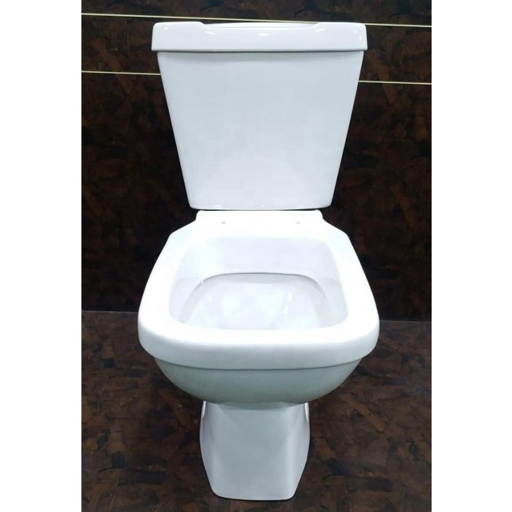 Two-Piece S/P Trap Water Closet: Bathroom Porcelain Sanitary Wares WC Commode Toilet Seat with Seat Cover & Fittings (2 Pcs)